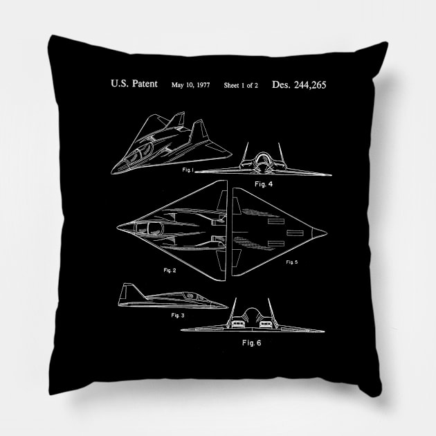 F-117 Nighthawk Patent | Stealth Bomber Pillow by DennisMcCarson