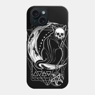 Cat Daemon sitting on the Moon Phone Case