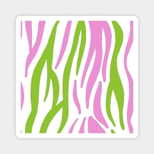 Pink and Green Zebra Magnet