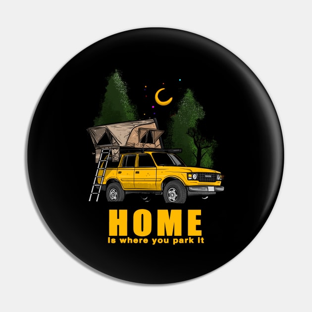 Yellow Land Cruiser - Home is where you park it Land Cruiser Pin by 4x4 Sketch