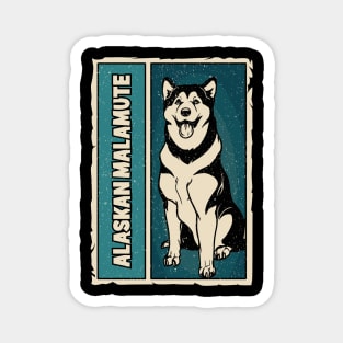 Alaskan Malamute Dog Vintage Pet Magnet