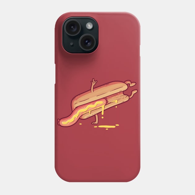 Funny Breakdancing Hot Dog Cartoon Phone Case by SLAG_Creative