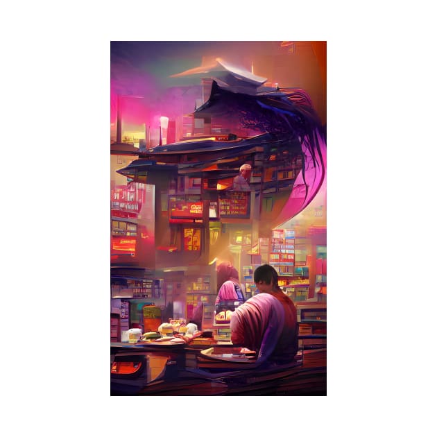 Ramen Terrace | Cyberpunk| Ramen near me by PsychicLove