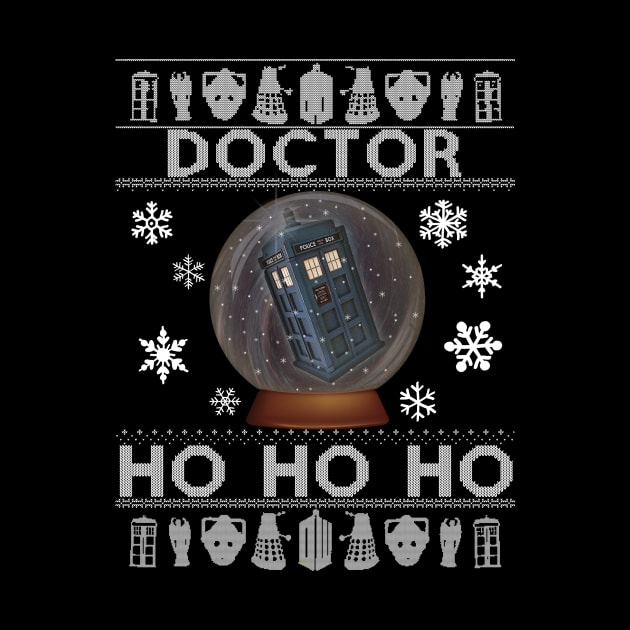 Doctor Who Tardis Ho Ho Ho Christmas by Bevatron