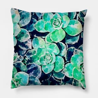 Succulent watercolor Pillow