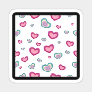 Pastel Hearts Pattern. Unicorn Pink hearts Magnet