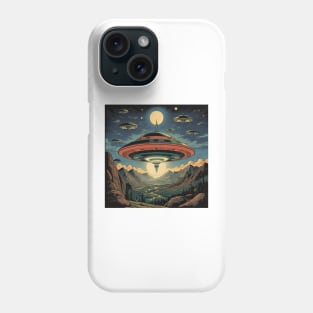 Flying Saucers Over The Mountains Phone Case