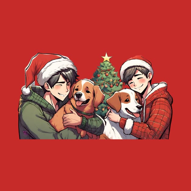 Christmas manga guys with dogs by Viper Unconvetional Concept