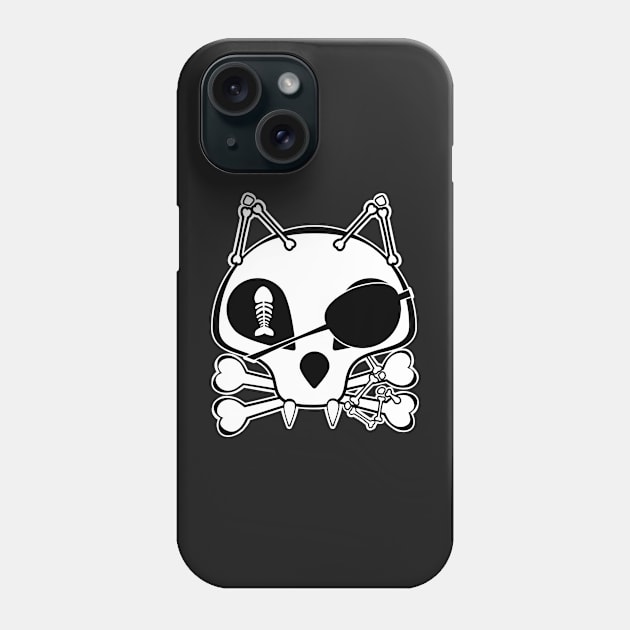 Kawaii Pirate Cat Skull and Cross Bones, Halloween Phone Case by Redmanrooster