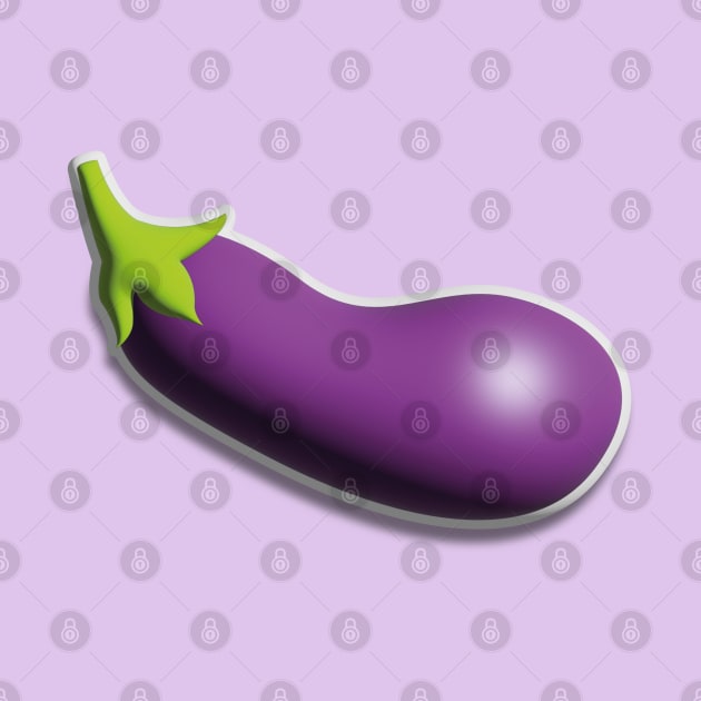 aubergine eggplant icon 3D by peterdy