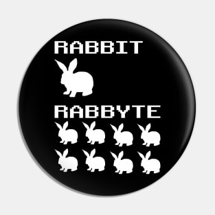 Funny Rabbit Rabbyte Programmer Computer Humor Pin