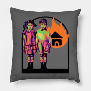 Creepy Kids Burn Stuff Pillow