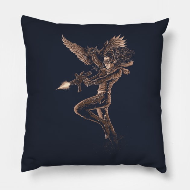 Steampunk Action Pillow by Moutchy