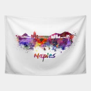 Naples skyline in watercolor Tapestry