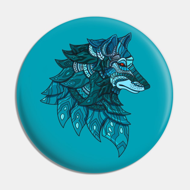 Bohemian Wolf Profile Pin by machmigo