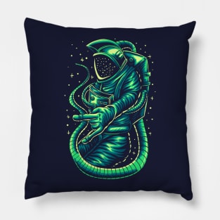 Astronaut in Space Illustration Pillow