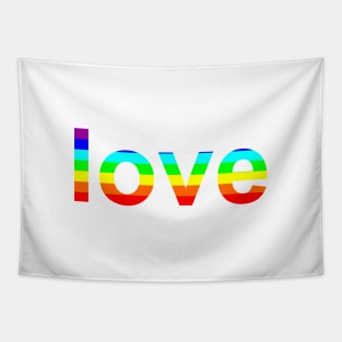 Multi-colored word love Tapestry