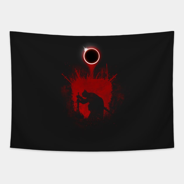 Fire Eclipse (Bloody version) Tapestry by Manoss