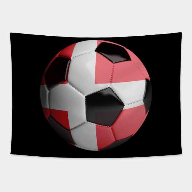 Denmark Flag Soccer Ball Tapestry by reapolo