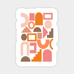 Simple Shapes Pattern in Retro Colors Magnet