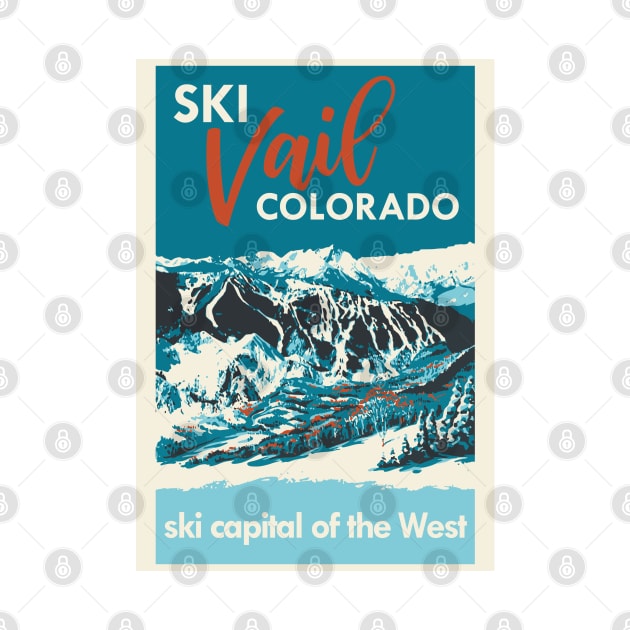 Ski Vail Colorado, vintage poster by ROEDERcraft