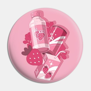 The cute pink set ofthe delecious strawberry drinks Pin