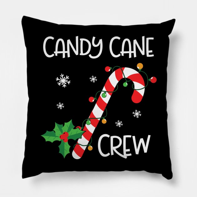 Candy Cane Crew Funny Christmas Lights Xmas Gift Pillow by BadDesignCo