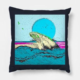 Whale In ocean Pillow