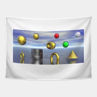 Abstract art floating balls Tapestry