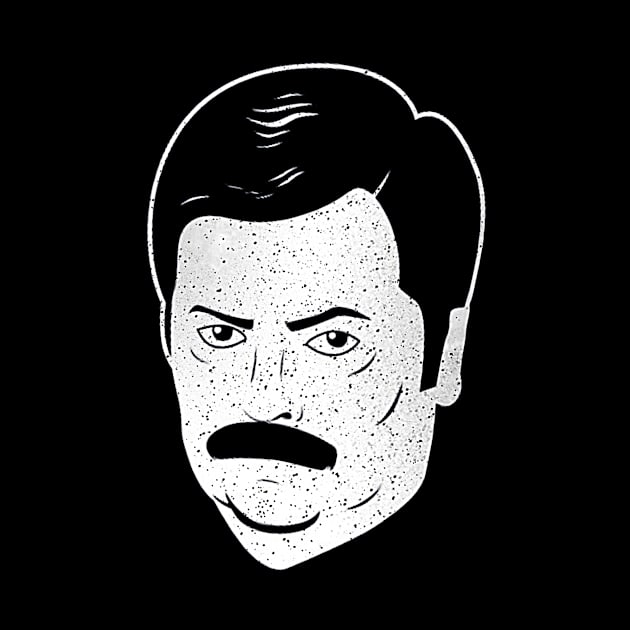 Ron Swanson Face black tee by truefriend