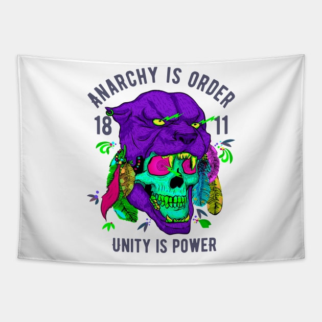 Unity is Power Pantera Skull Tapestry by TOKEBI