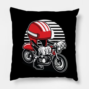 Cool Retro Cafe Racer Helmet. Pillow