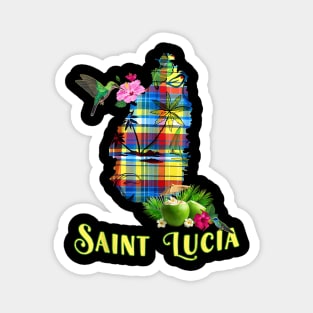 Saint Lucia Caribbean Treasure - Madras Heritage Island Magnet