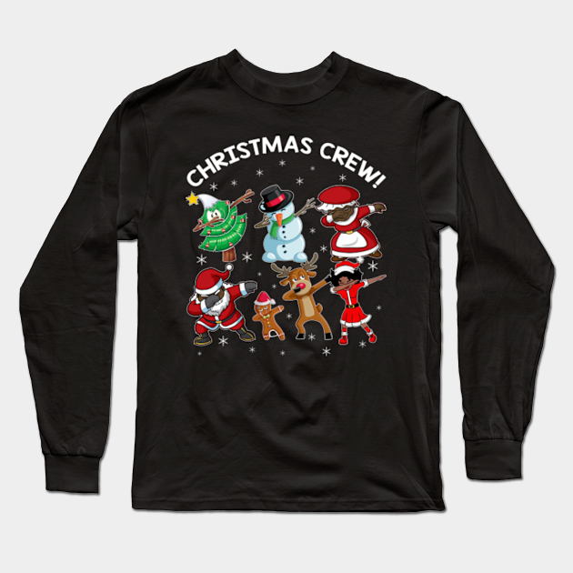 Black Santa Claus Shirt African American Christmas Crew - Black Santa Claus - Long Sleeve T-Shirt