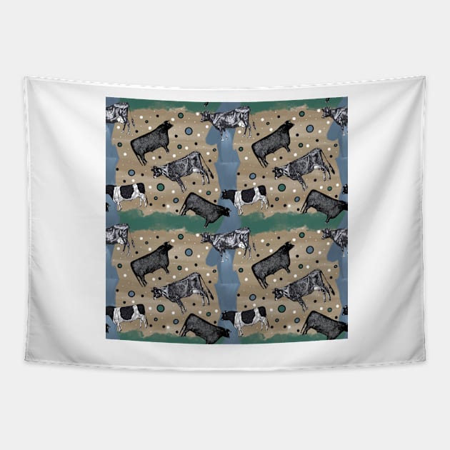 Cow Crazy Tapestry by missdebi27