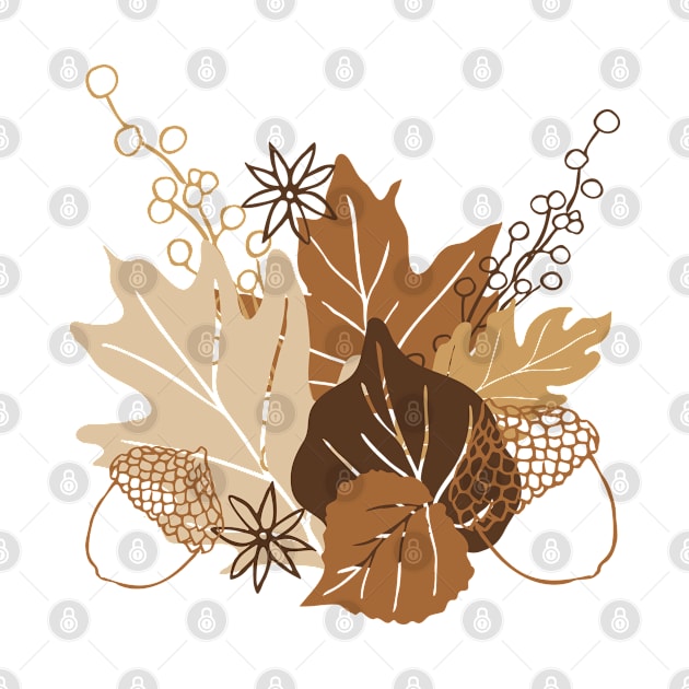 Soft Autumn Leaves & Anise | White by Wintre2