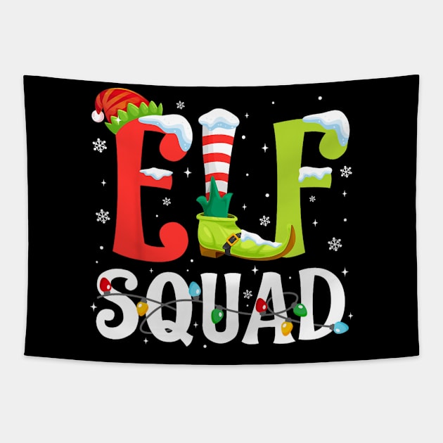 Elf Squad Christmas Family Matching Xmas Elf Pajamas Tapestry by rivkazachariah