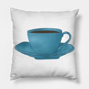 Blue Teacup with Saucer Pillow