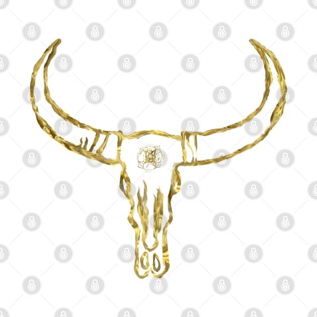 Golden Bull Skull by Manitarka