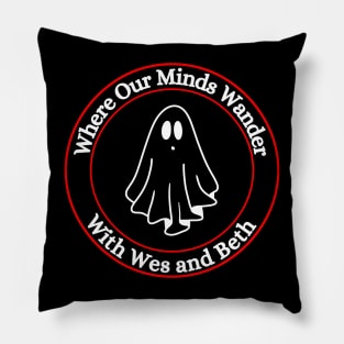 Where Our Minds Wander Large logo Ghost Pillow