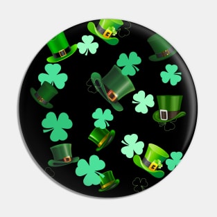 shamrock hat pattern green background Pin