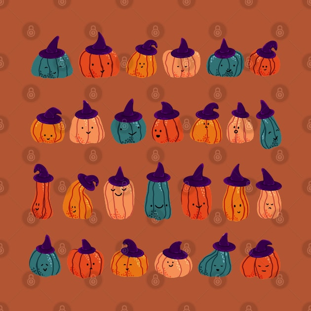 Spooky cute witch pumpkins by illograph