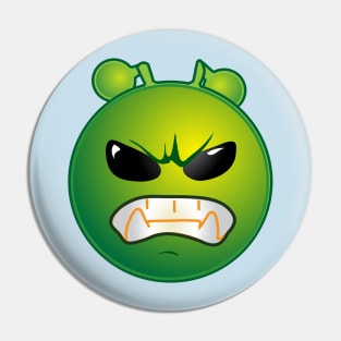 Angry Alien Monster ET Extraterrestrial Martian Green Man Emoji for Women, Men and Kids 8 Pin