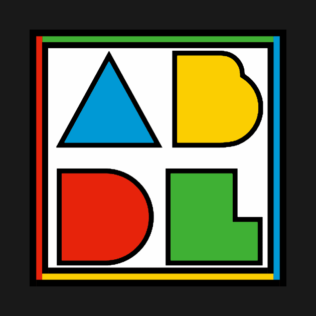 ABDL Logo Color Block - white w/ outline by DiaperedFancy