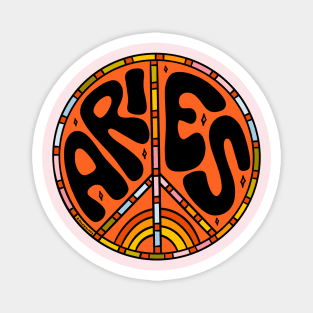 Aries Peace Sign Magnet