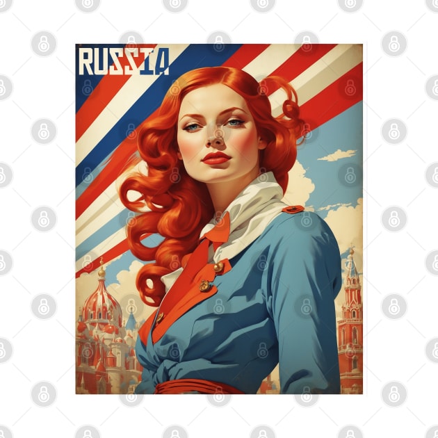 Russia Russian Woman Moscow Vintage Tourism Poster by TravelersGems