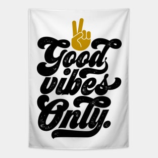 Good Vibes Only (Black and Faux Gold) Tapestry