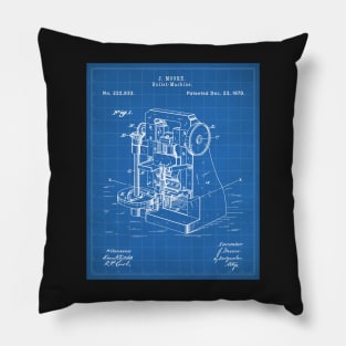 Bullet Machine Patent - Gun Enthusiast Firearms Shop Art - Blueprint Pillow