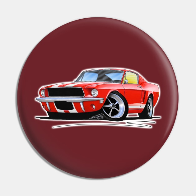 Ford Mustang (67) Red (Stripes) Pin by y30man5