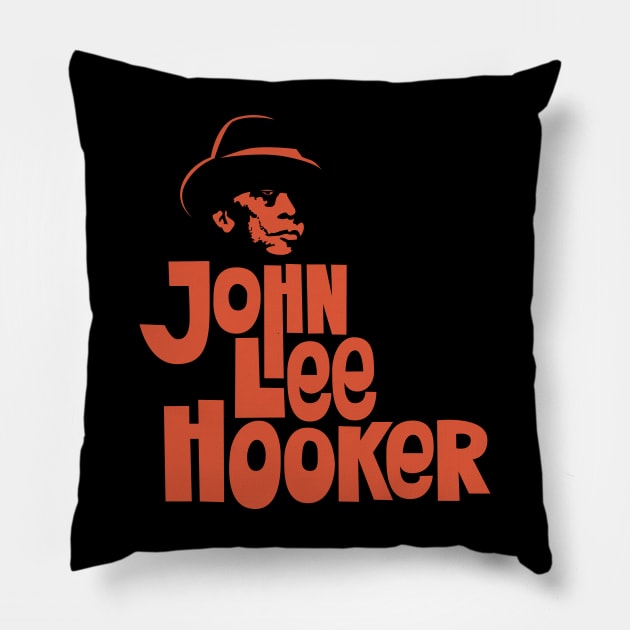 John Lee Hooker Handsketched Logo Shirt - Vintage Blues Style Pillow by Boogosh